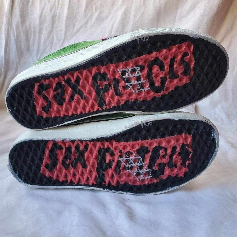 Vans x Sex Pistols Rowley Style 99s Leather Sneakers Green Mens Size 7/Women 8.5